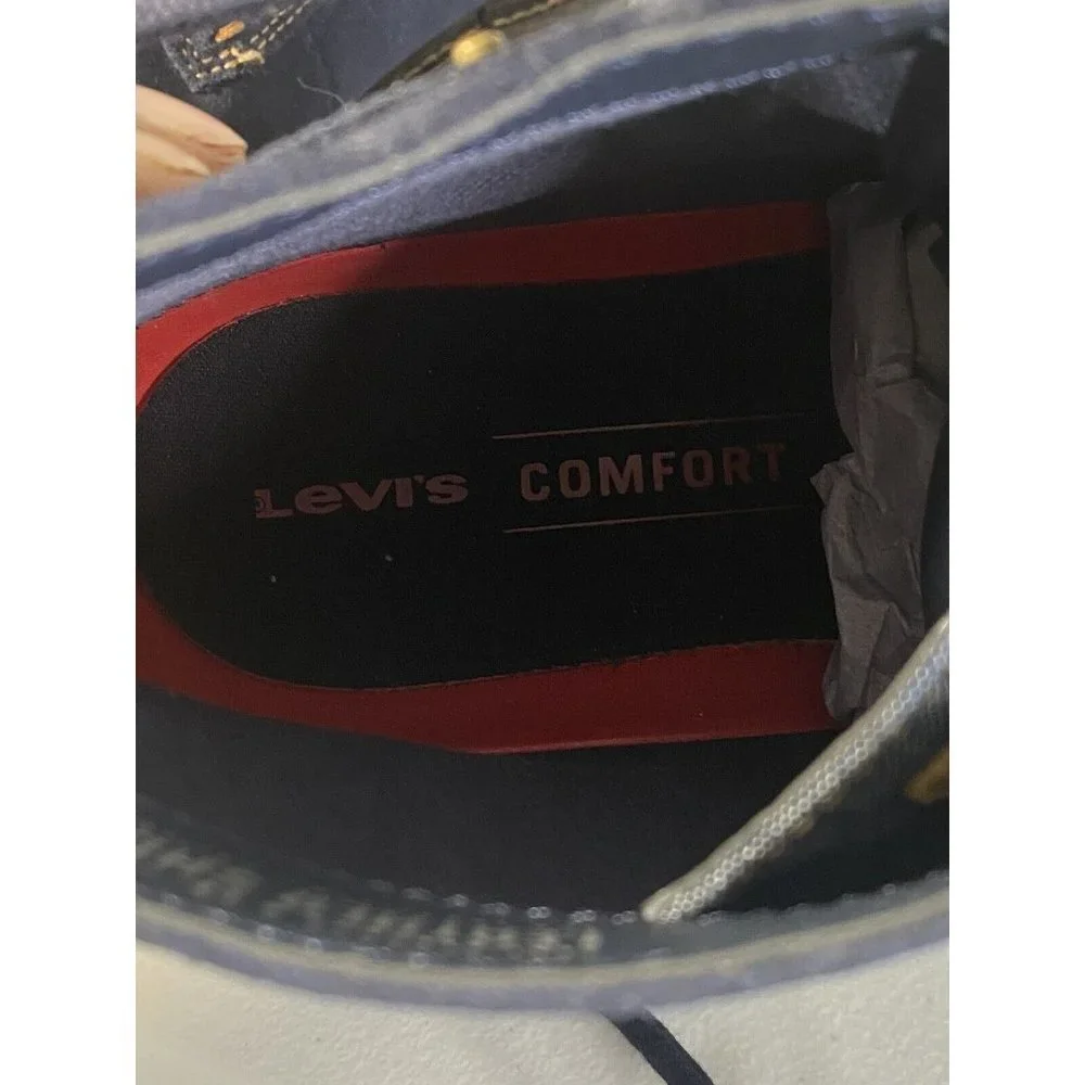 Levis Men's Sheffield Ankle Casual/Work Boots Blue Chambray Suede‎ Lace Up SZ 10